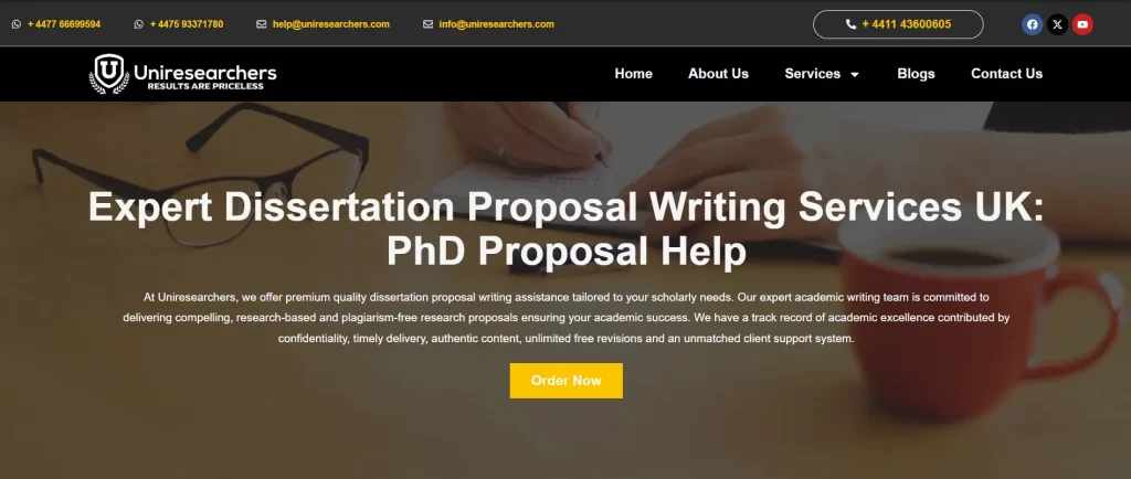 Uniresearchers - Dissertation Proposal Writing Service UK